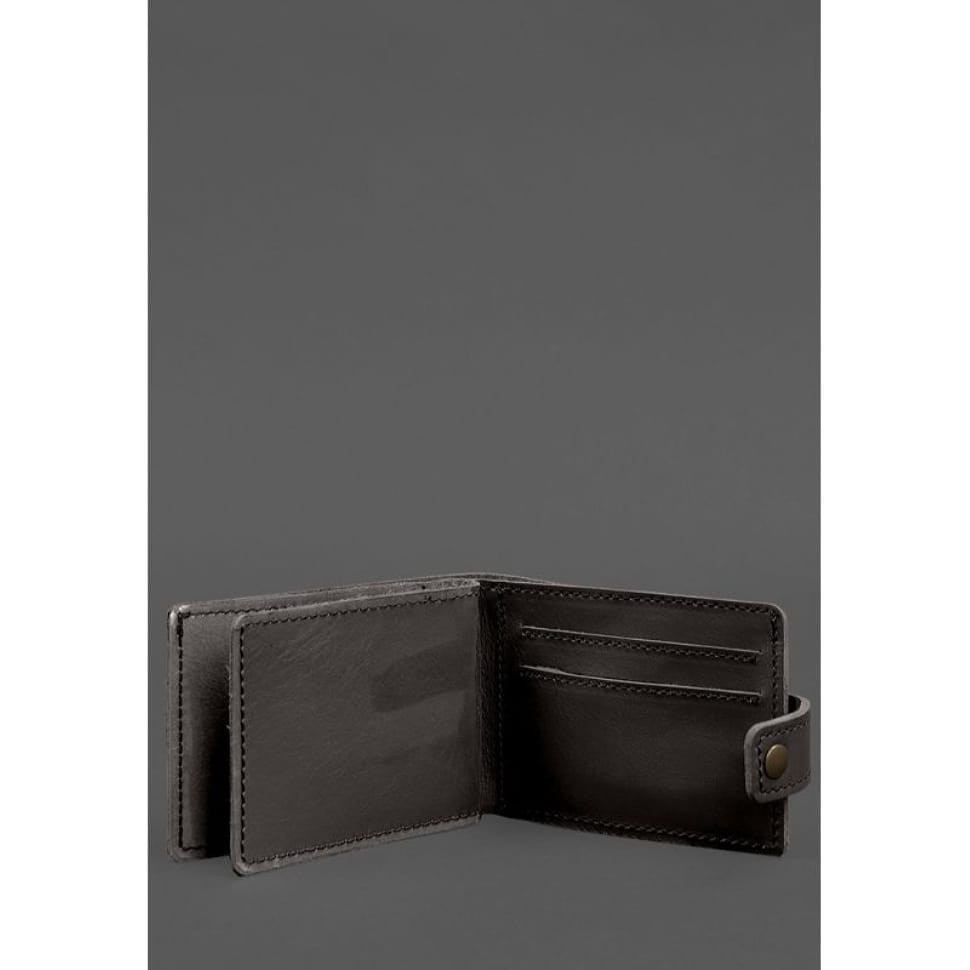 Leather wallet-cover for identification card of a combat participant (UBD cardboard document) Dark brown