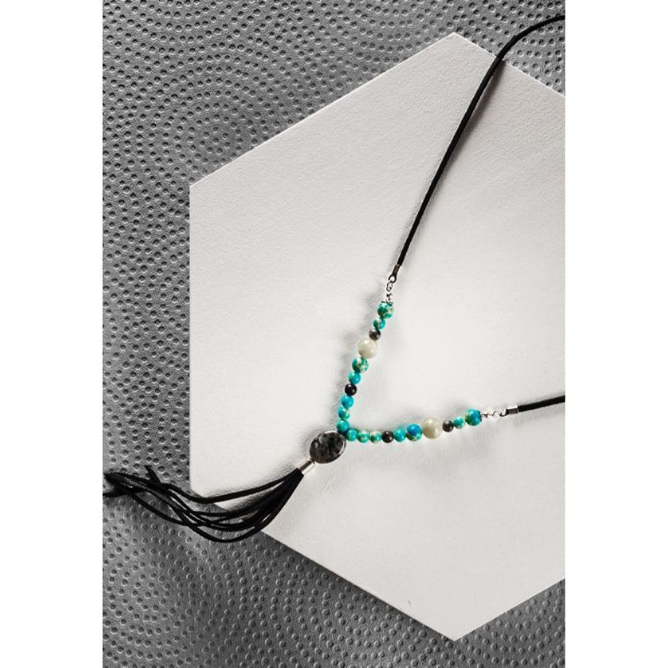 Жіноча шкіряна підвіска чорна Джіа