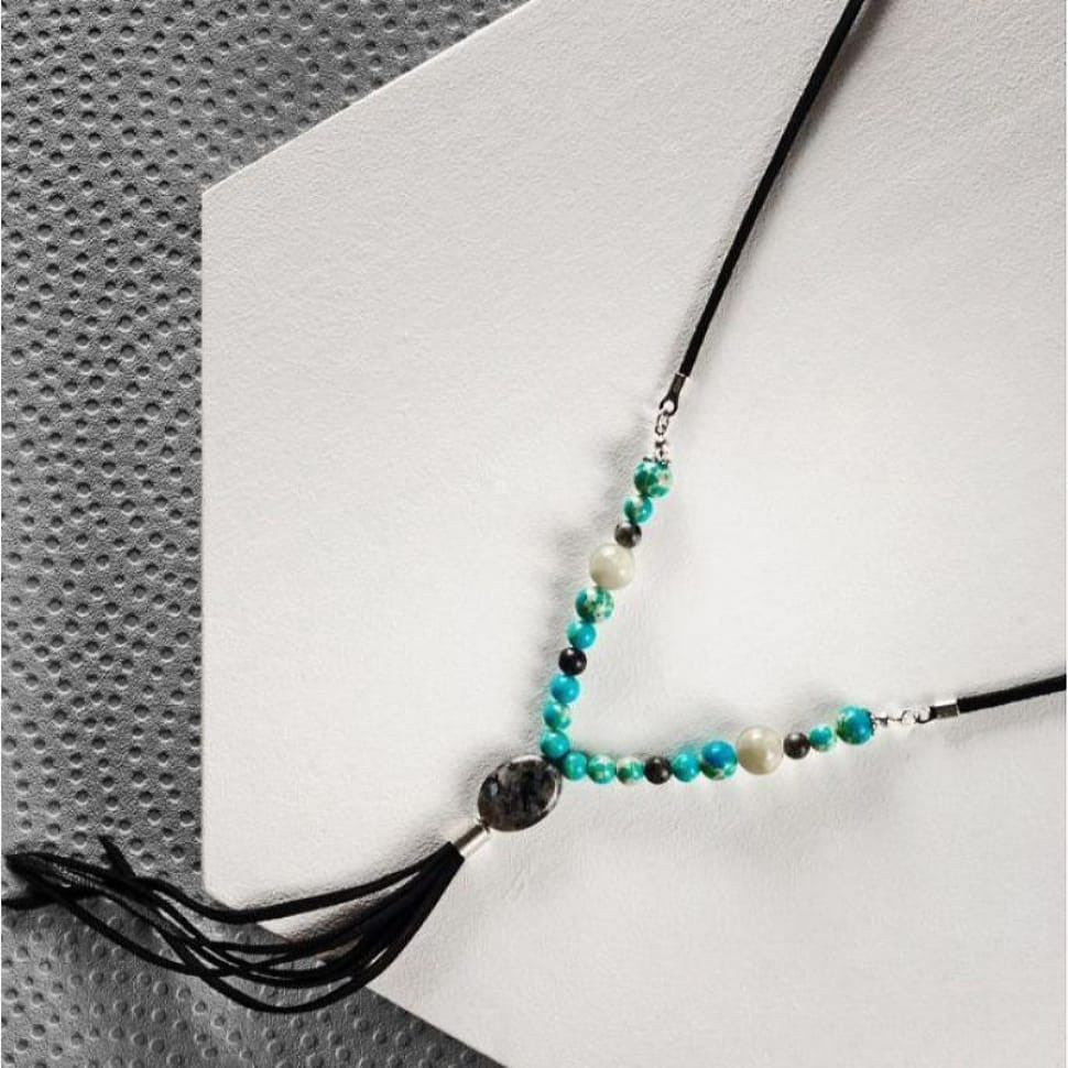 Жіноча шкіряна підвіска чорна Джіа