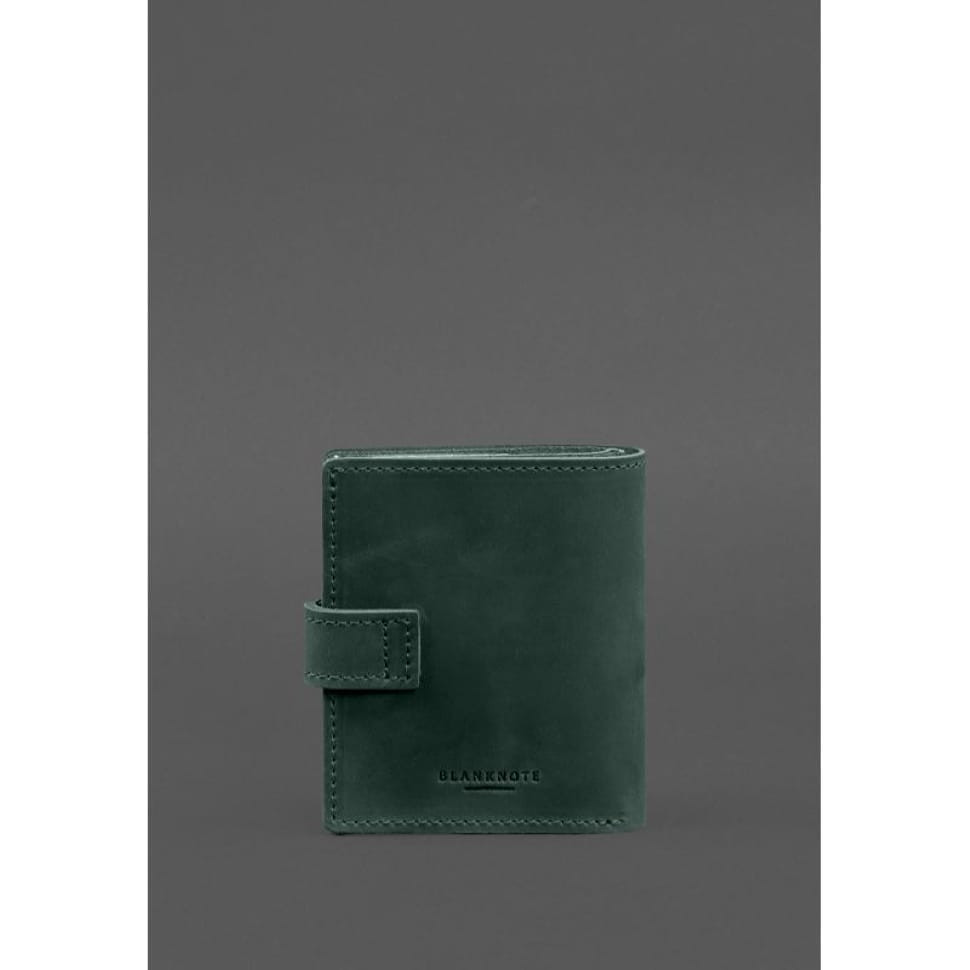 Шкіряна обкладинка-портмоне для посвідчення офіцера ДПСУ 11.2 зелена Crazy Horse