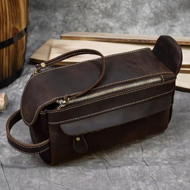 Cosmetic bag toiletry case for one compartment Tiding tid9511C brown