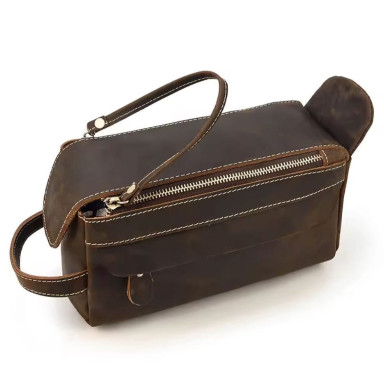Cosmetic bag toiletry case for one compartment Tiding tid9511C brown
