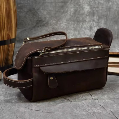 Cosmetic bag toiletry case for one compartment Tiding tid9511C brown