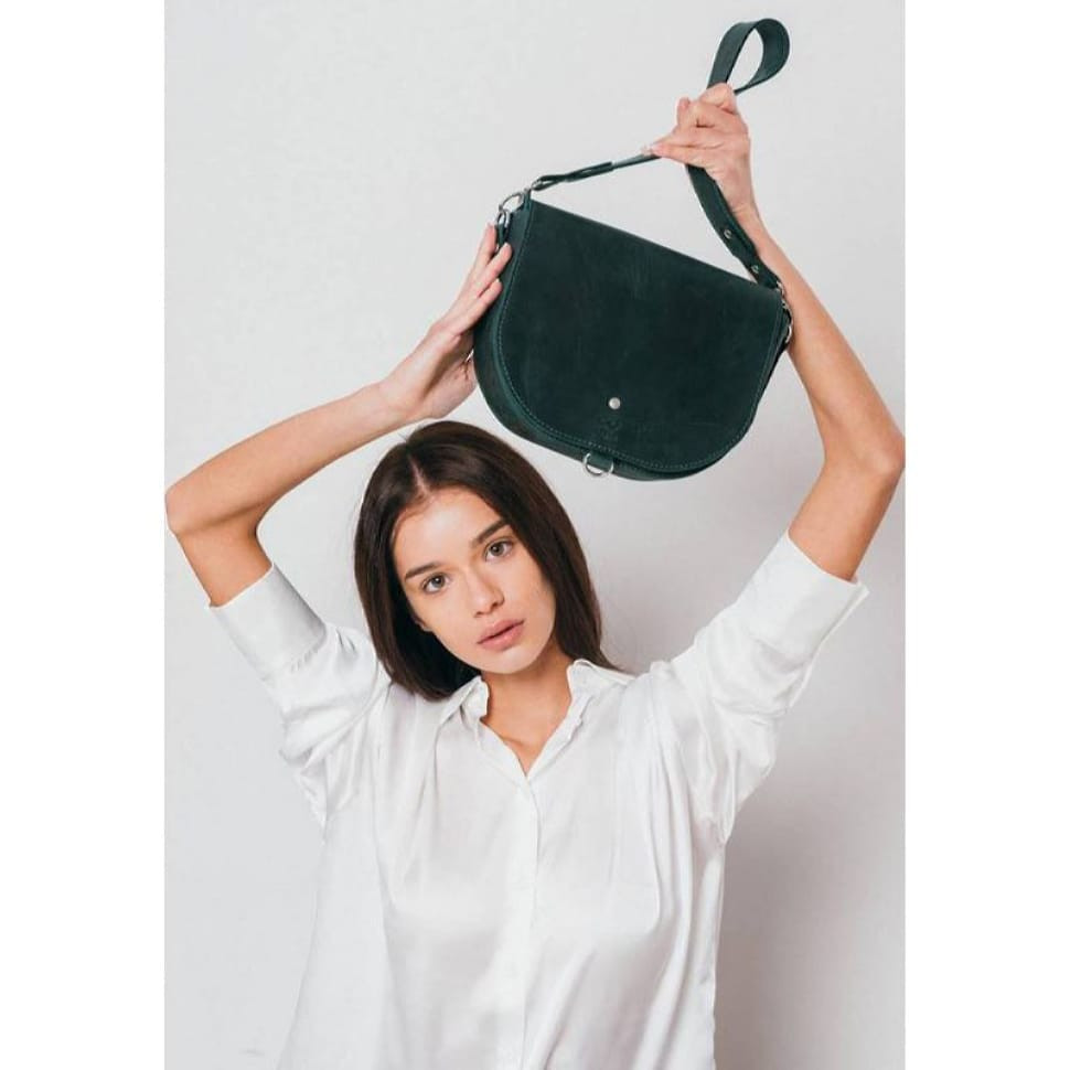 Жіноча шкіряна сумка Ruby L зелена vintage