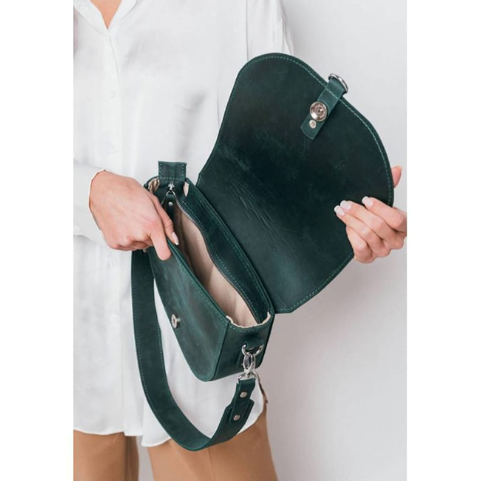 Жіноча шкіряна сумка Ruby L зелена vintage