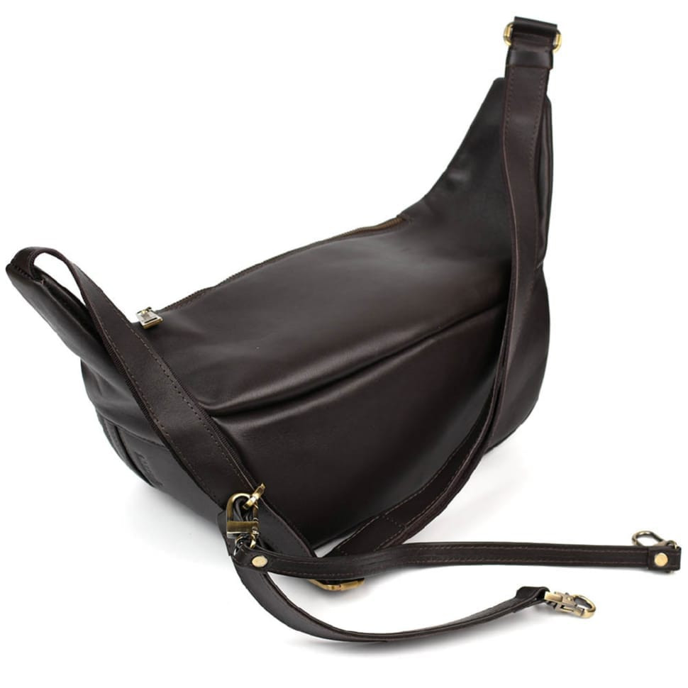 Leather banana camera bag TARWA GC-1313-4lx brown nappa