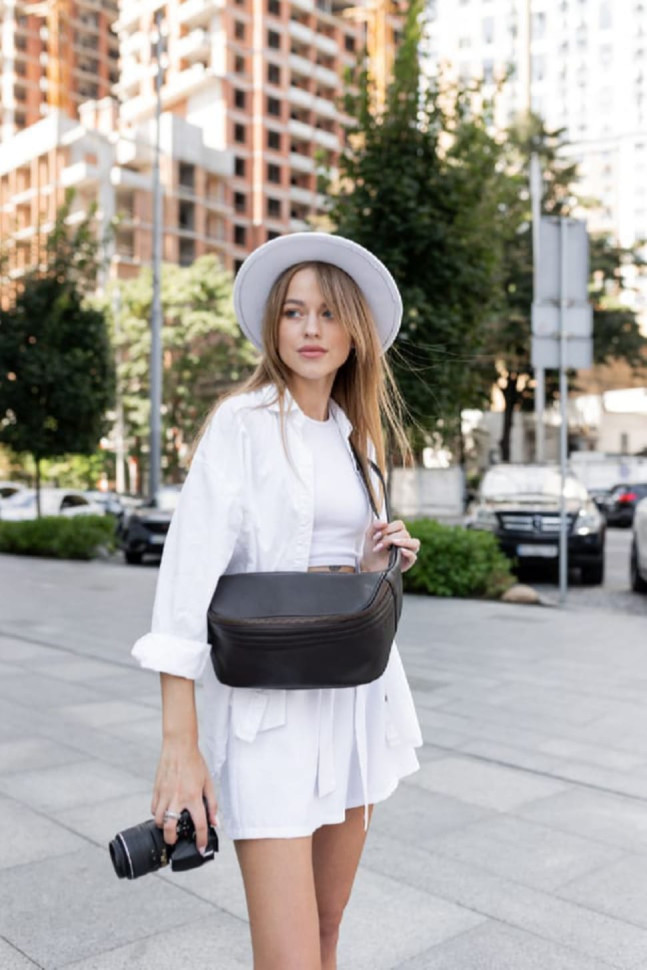 Leather banana camera bag TARWA GC-1313-4lx brown nappa