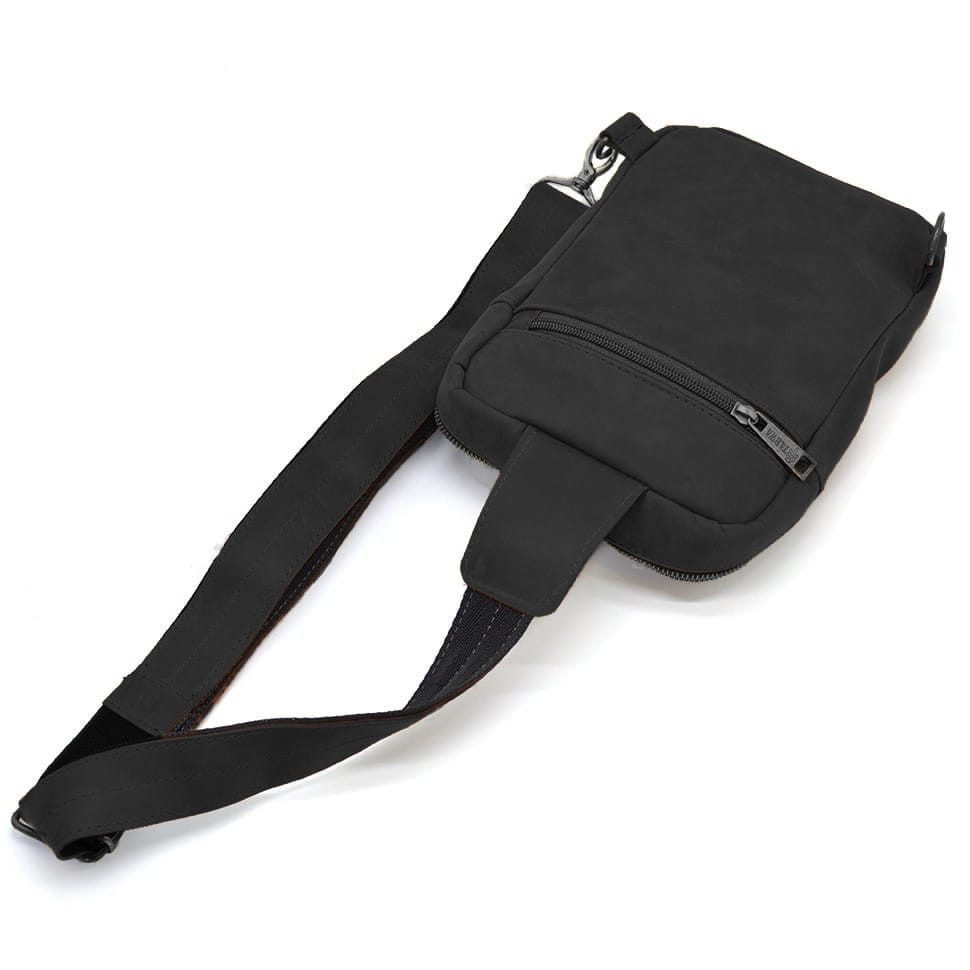 Рюкзак слінг на одну шлейку RA-0604-3md TARWA чорний крейзі хорс