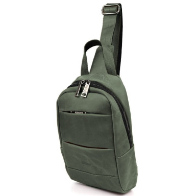 Leather sling backpack with pockets TARWA RE-6010-3md  