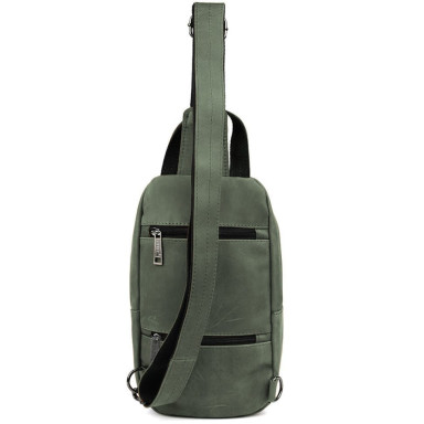 Leather sling backpack with pockets TARWA RE-6010-3md  