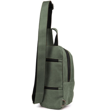 Leather sling backpack with pockets TARWA RE-6010-3md  