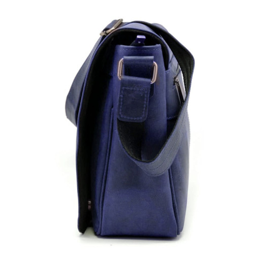 Чоловіча шкіряна сумка через плече із клапаном TARWA RK-1047-3md синя