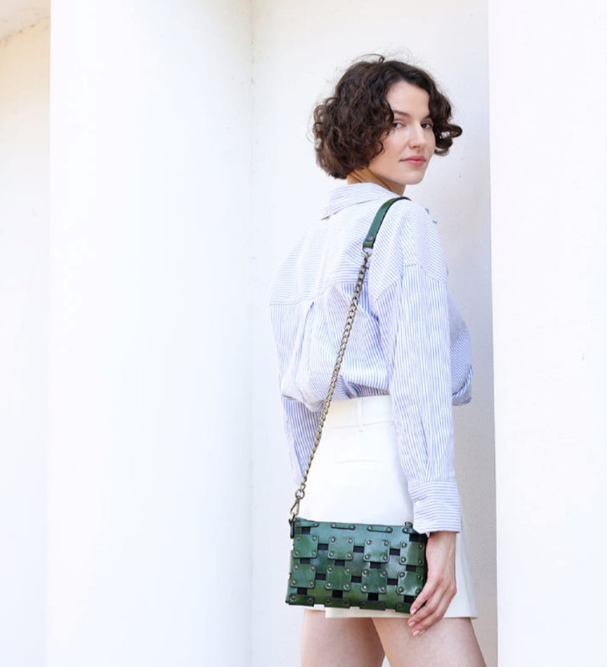 Жіночий шкіряний клатч-гаманець - Gone Girl - Зелений колір - Time Resistance 5206901