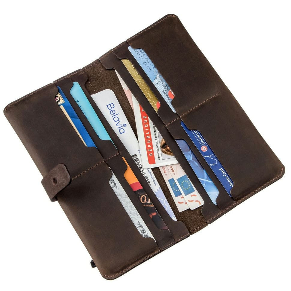 Гаманець чоловічий з вінтажній шкіри SHVIGEL 16207 Темно-коричневий