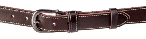 Ремінь унісекс зі строчкою по краях Vintage 20125 Темно-коричневий