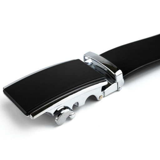 Ремінь чоловічий чорний прямокутник Vintage 20257 Чорний