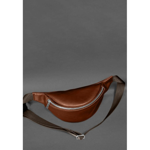 Шкіряна поясна сумка-бананка Kanny світло-коричнева