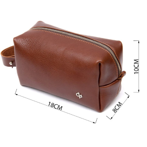 Чоловічий несесер із натуральної шкіри GRANDE PELLE 11416 Коричневий