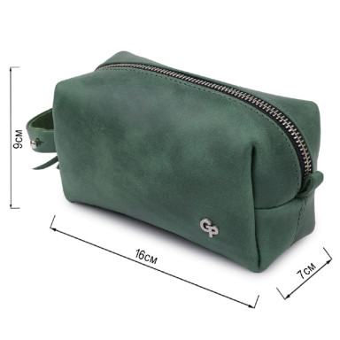 Кожаная косметичка унисекс GRANDE PELLE 11571 Зеленый