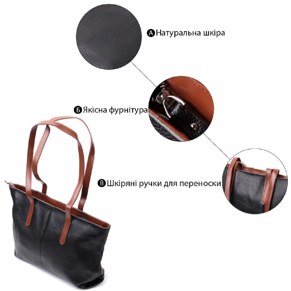 Яскрава жіноча сумка-шоппер із натуральної шкіри Shvigel 16366 Червоний