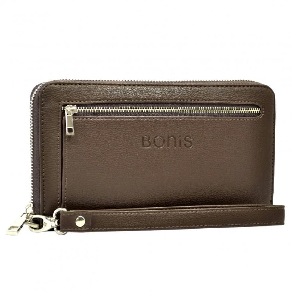 Барсетка кістева зі шкірозамінника BONIS 0706-119 коричнева