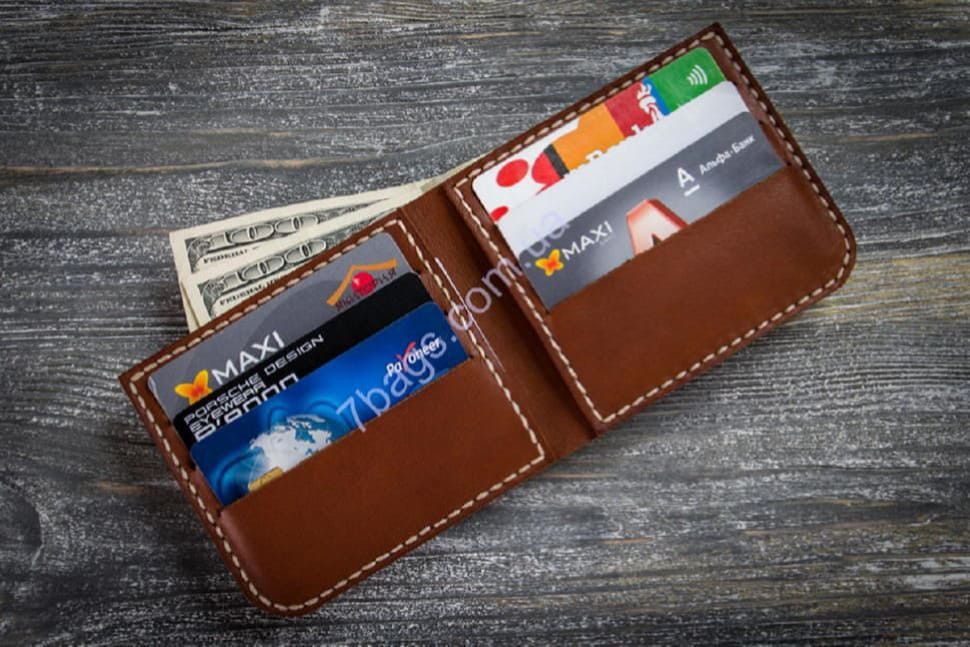 Компактний чоловічий гаманець зі шкіри 1 + 6 МИРОС