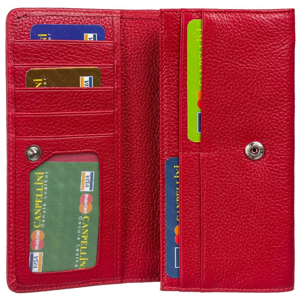 Гаманець жіночий шкіряний CANPEL 2019-172 червоний флотар