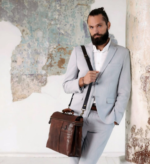 Шкіряний портфель для ноутбука - From Here to Eternity - Коричневий матовий колір - Time Resistance 5240101