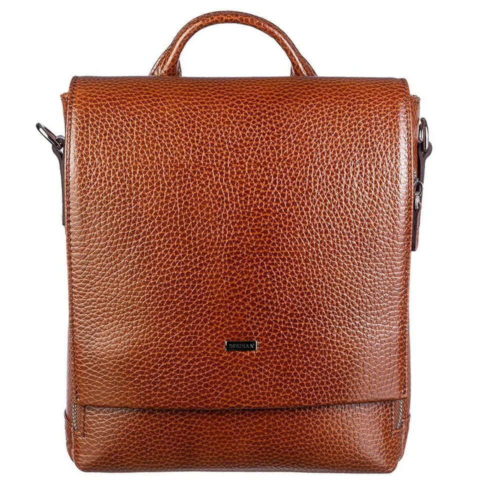 Барсетка м'яка шкіряна DESISAN 344-015 рудий флотар