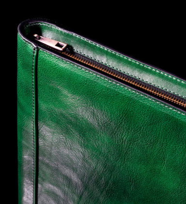 Womens Leather A4 Documents Folder Organizer - Candide -   Green color -  Time Resistance 5205801W