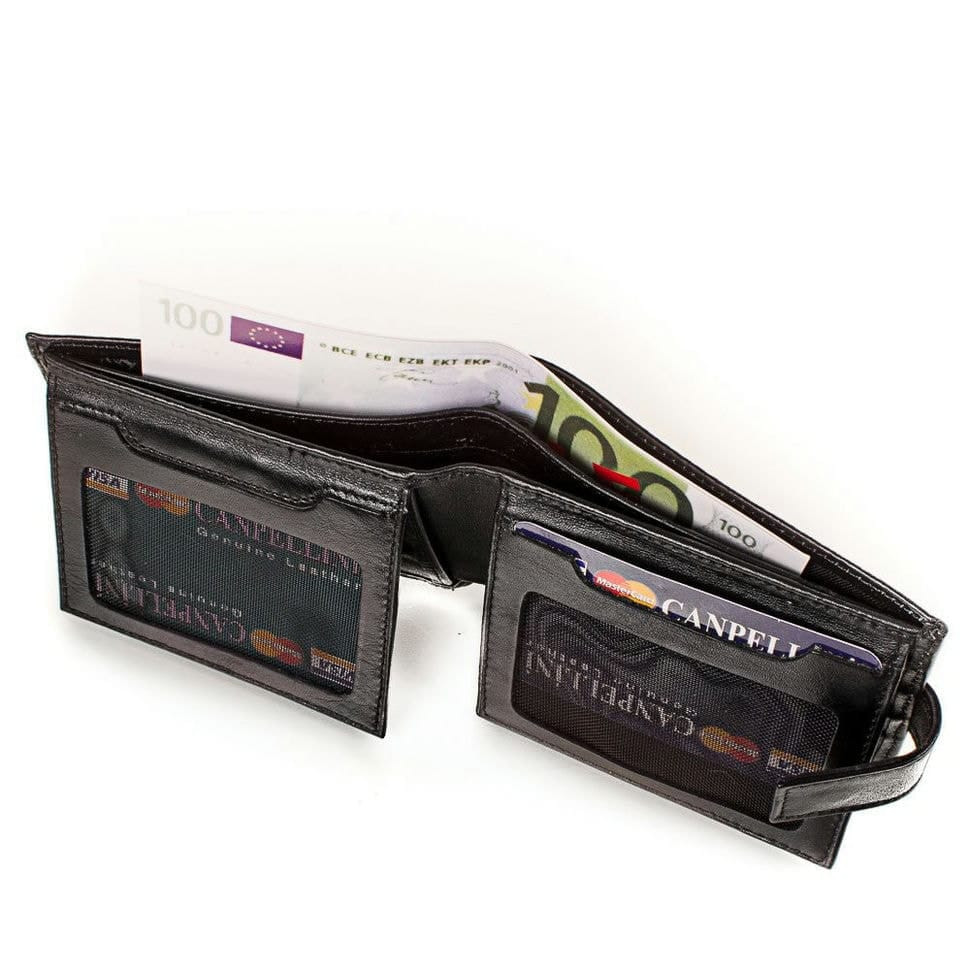 Портмоне шкіряне CANPEL 1410-1 чорний гладкий