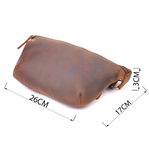 Вінтажна поясна сумка з натуральної шкіри 21294 Vintage Коричнева