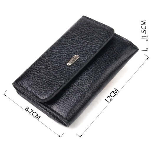 Класичний жіночий гаманець із натуральної шкіри флотар CANPELLINI 21591 Чорний