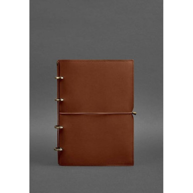 Leather notebook A4 on rings (soft beech) 9.0 soft cover light brown Crust