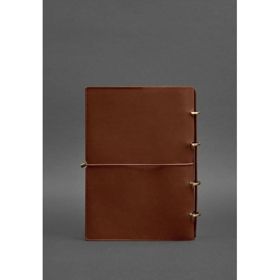 Leather notebook A4 on rings (soft beech) 9.0 soft cover light brown Crust