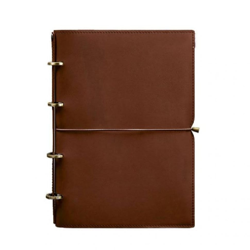Leather notebook A4 on rings (soft beech) 9.0 soft cover light brown Crust