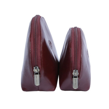 Leather cosmetic bag Italico 1583L+1583M rosso red