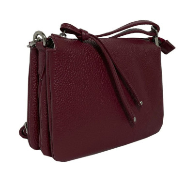Сумка жіноча шкіряна Borsa CA04B-30DR dark red червона