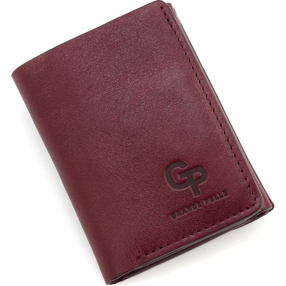 Womens small leather wallet Grande Pelle 503661 burgundy