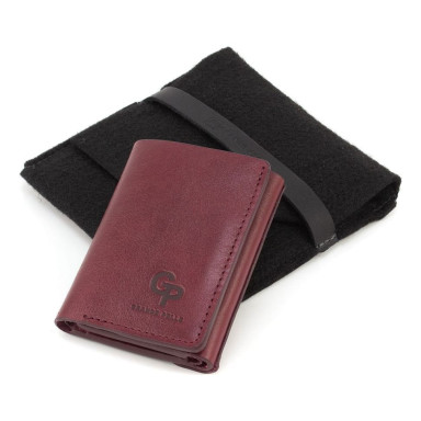 Womens small leather wallet Grande Pelle 503661 burgundy