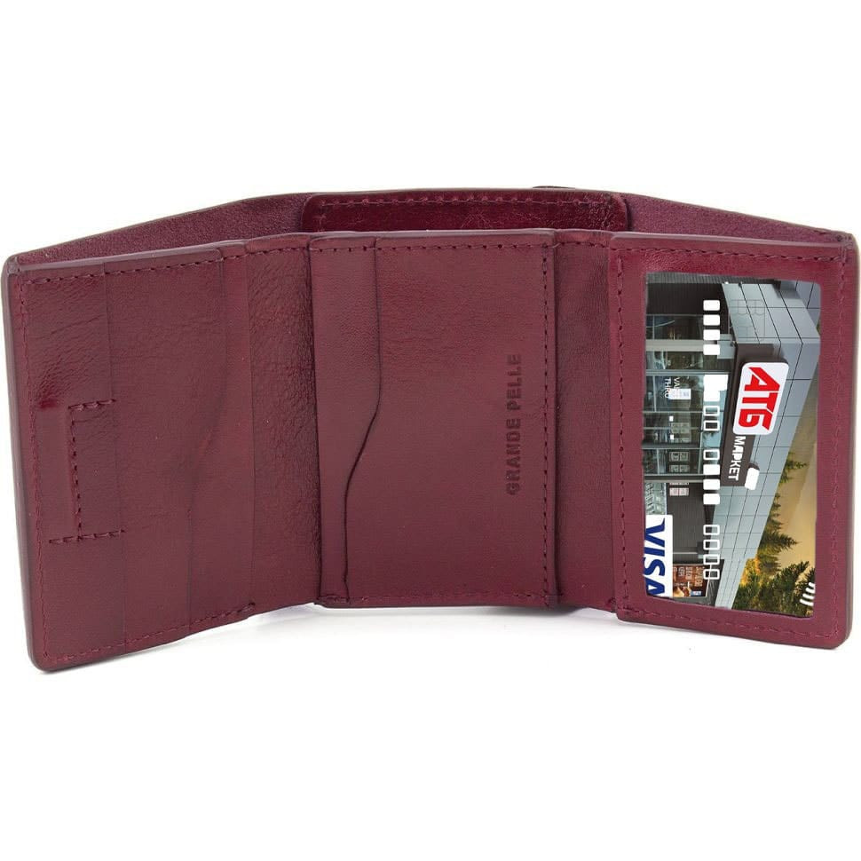 Womens small leather wallet Grande Pelle 503661 burgundy