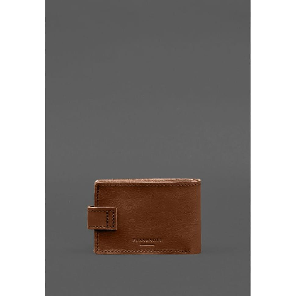 Leather wallet-cover for ID card of combat participant (UBD cardboard document) Light brown