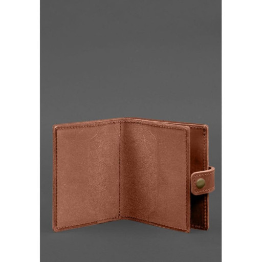 Шкіряна обкладинка-портмоне для посвідчення офіцера ДПСУ 11.2 світло-коричнева Crazy Horse