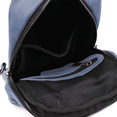 Leather sling backpack with pockets TARWA RК-6010-3md 