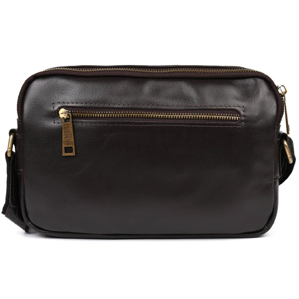 Сумка через плече шкіряна на два відділення GC-0745-3md TARWA коричнева Наппа