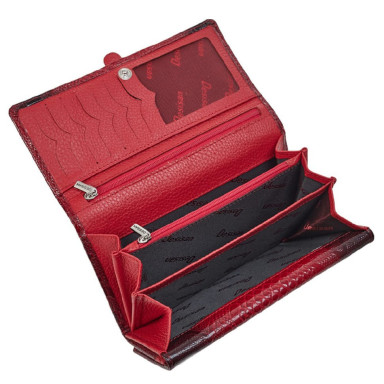 Кошелек женский кожаный Desisan 182-500 красный узор