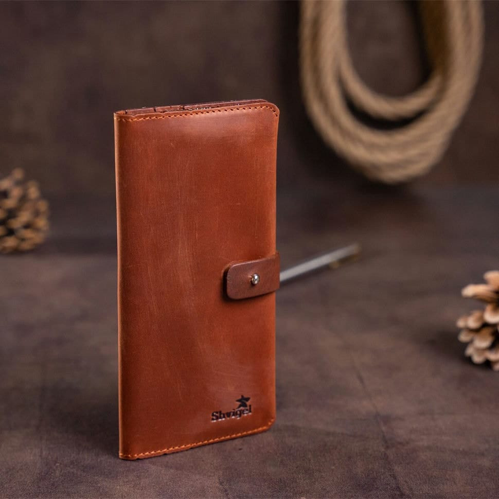 Гаманець чоловічий з вінтажній шкіри SHVIGEL 16208 Коричневий