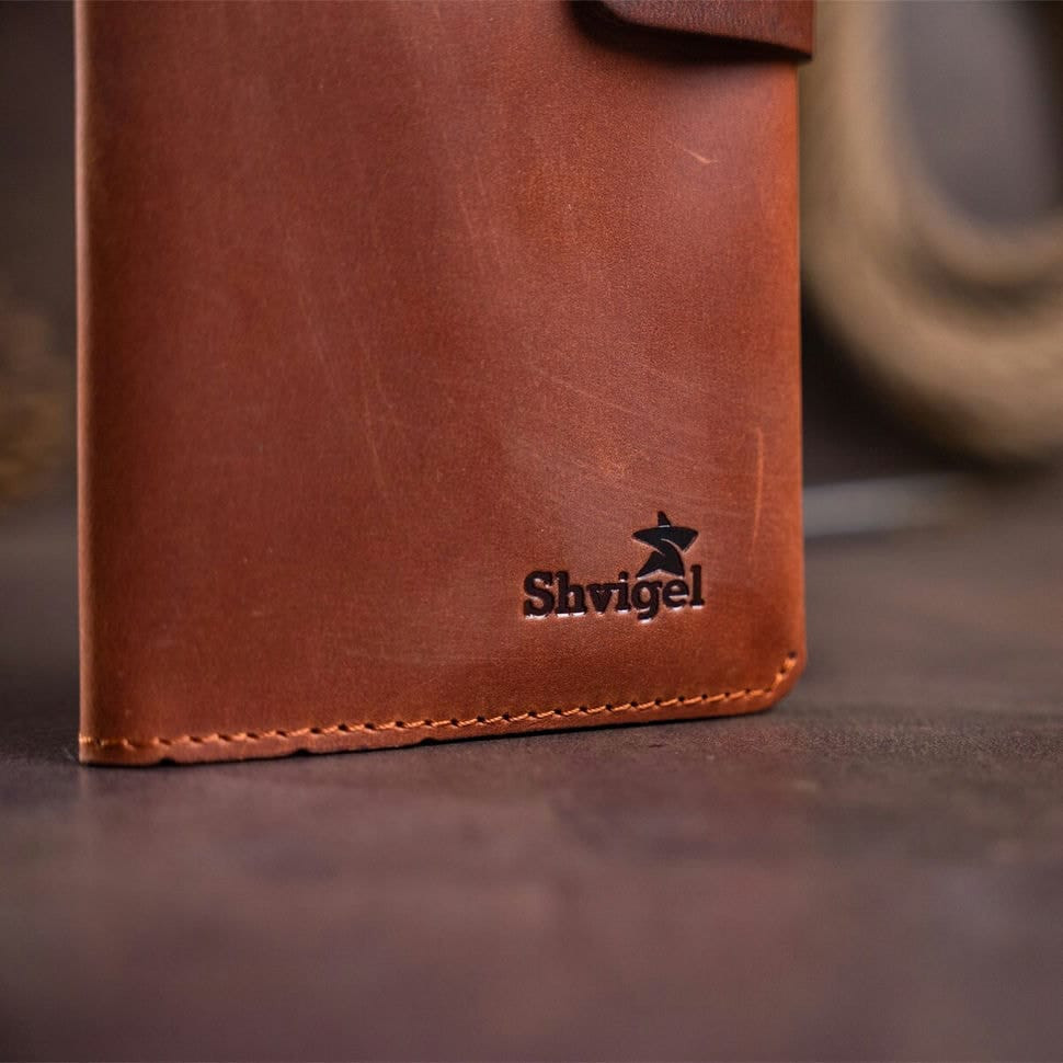 Гаманець чоловічий з вінтажній шкіри SHVIGEL 16208 Коричневий