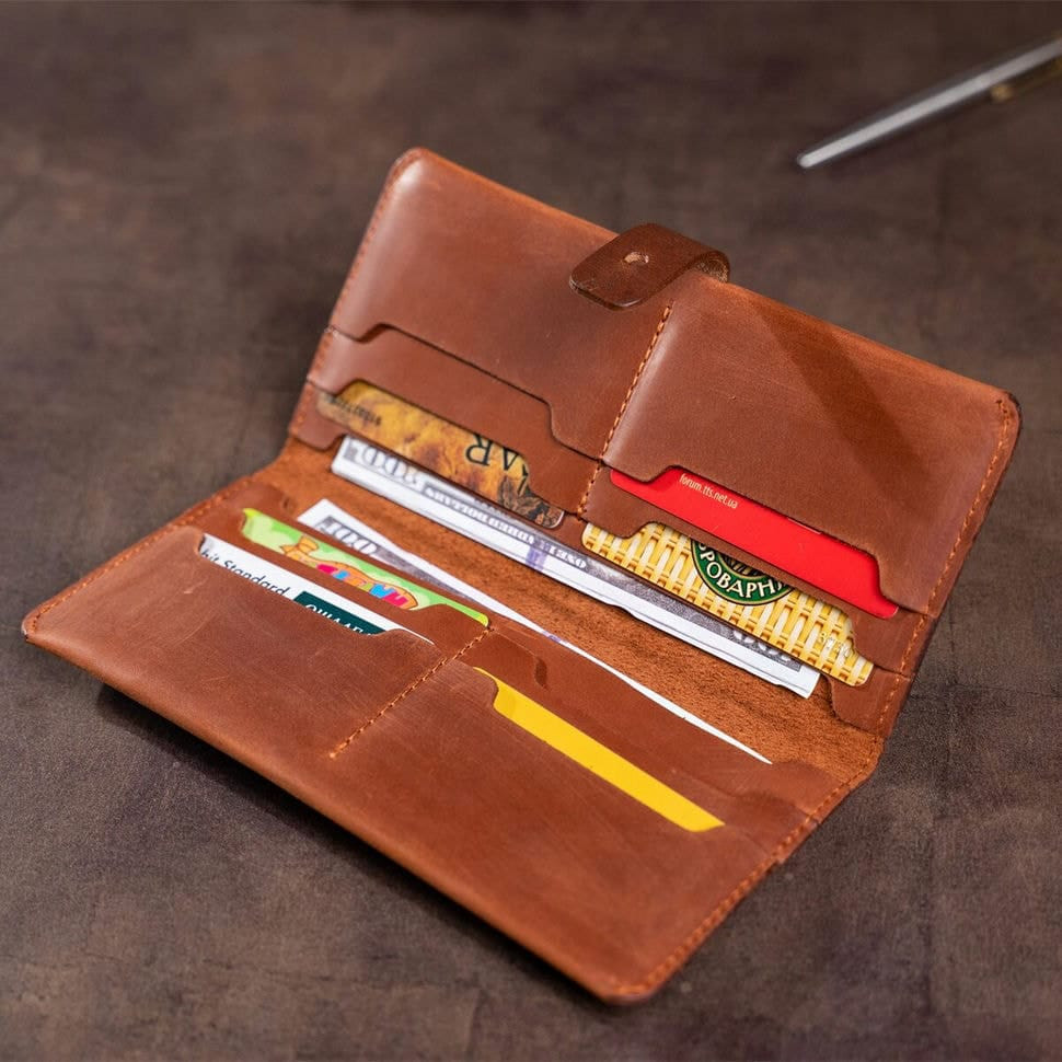 Гаманець чоловічий з вінтажній шкіри SHVIGEL 16208 Коричневий