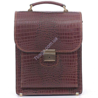 Manufatto men's briefcase-tablet with crocodile skin texture